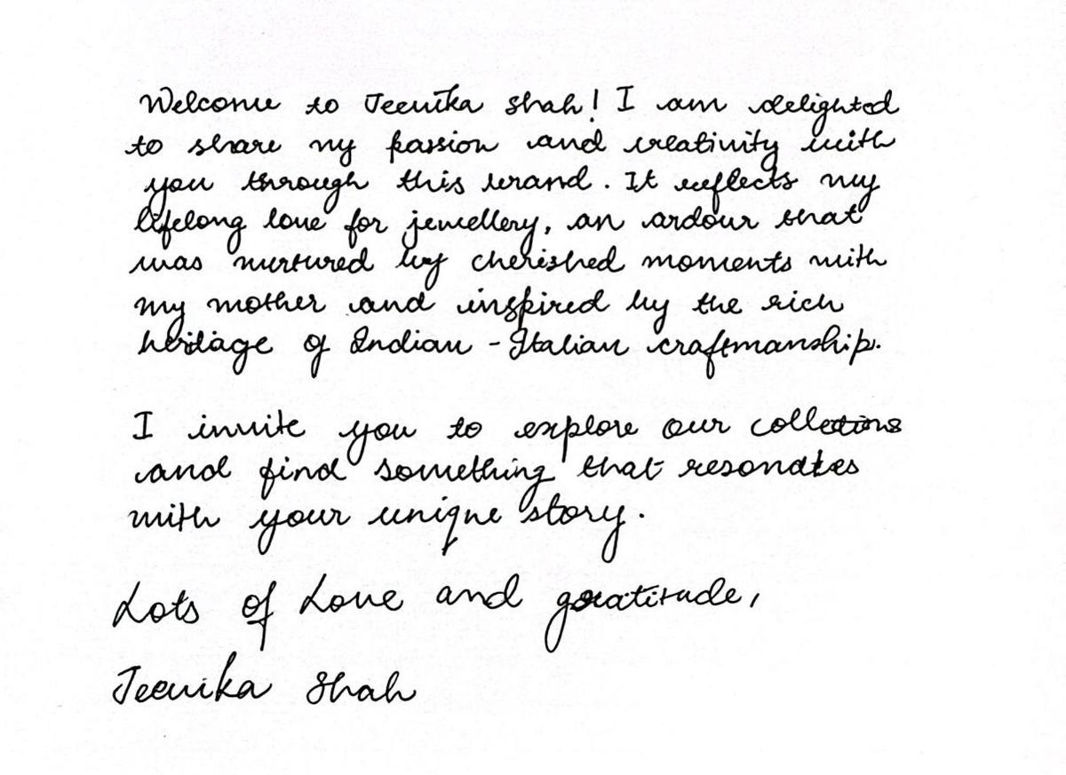 A note from Jeevika Shah