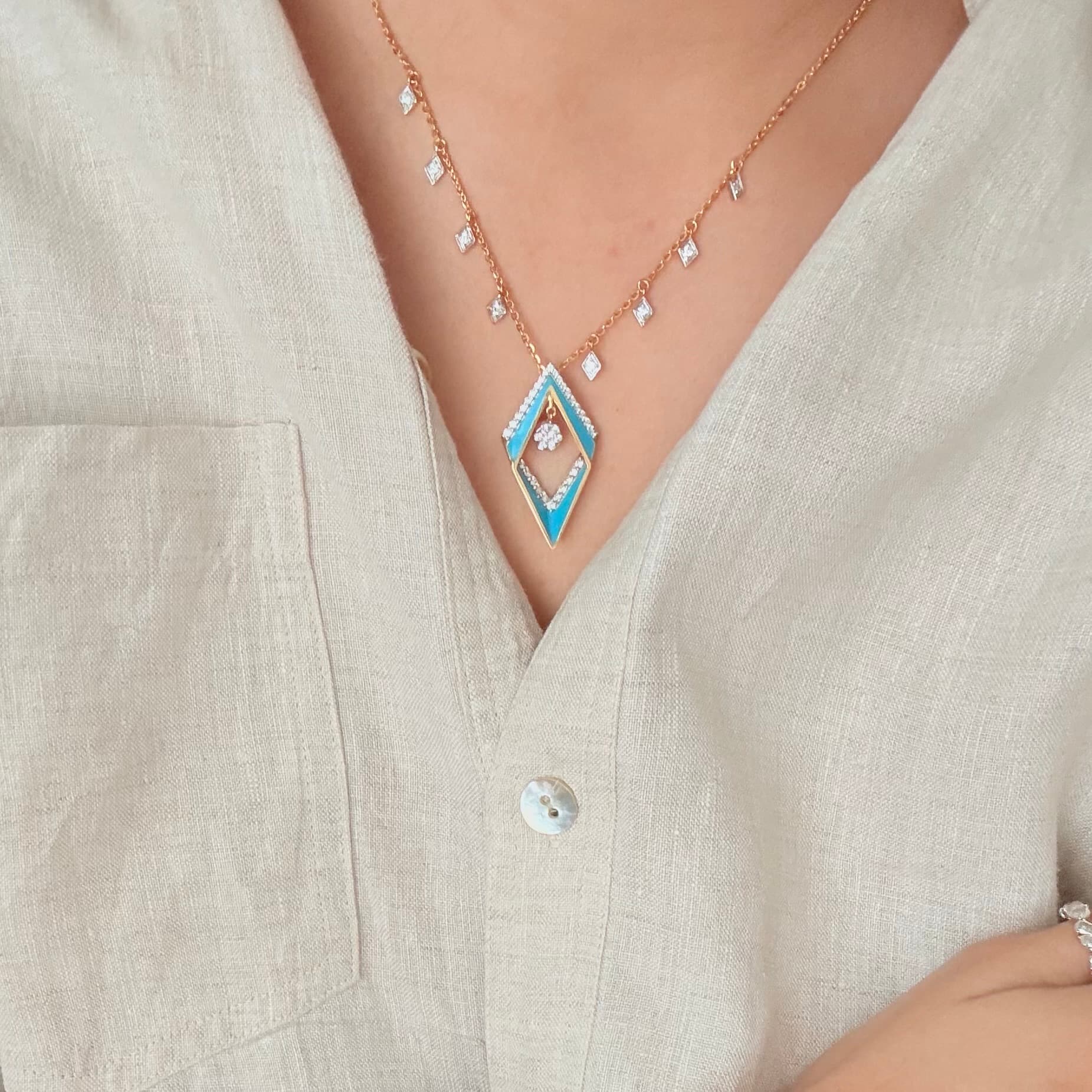 Azure Drop Necklace hover