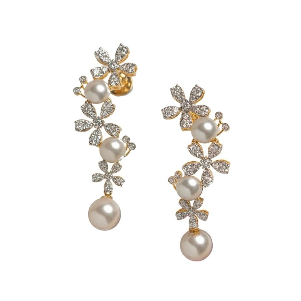 Pearl Bloom Trail Earrings
