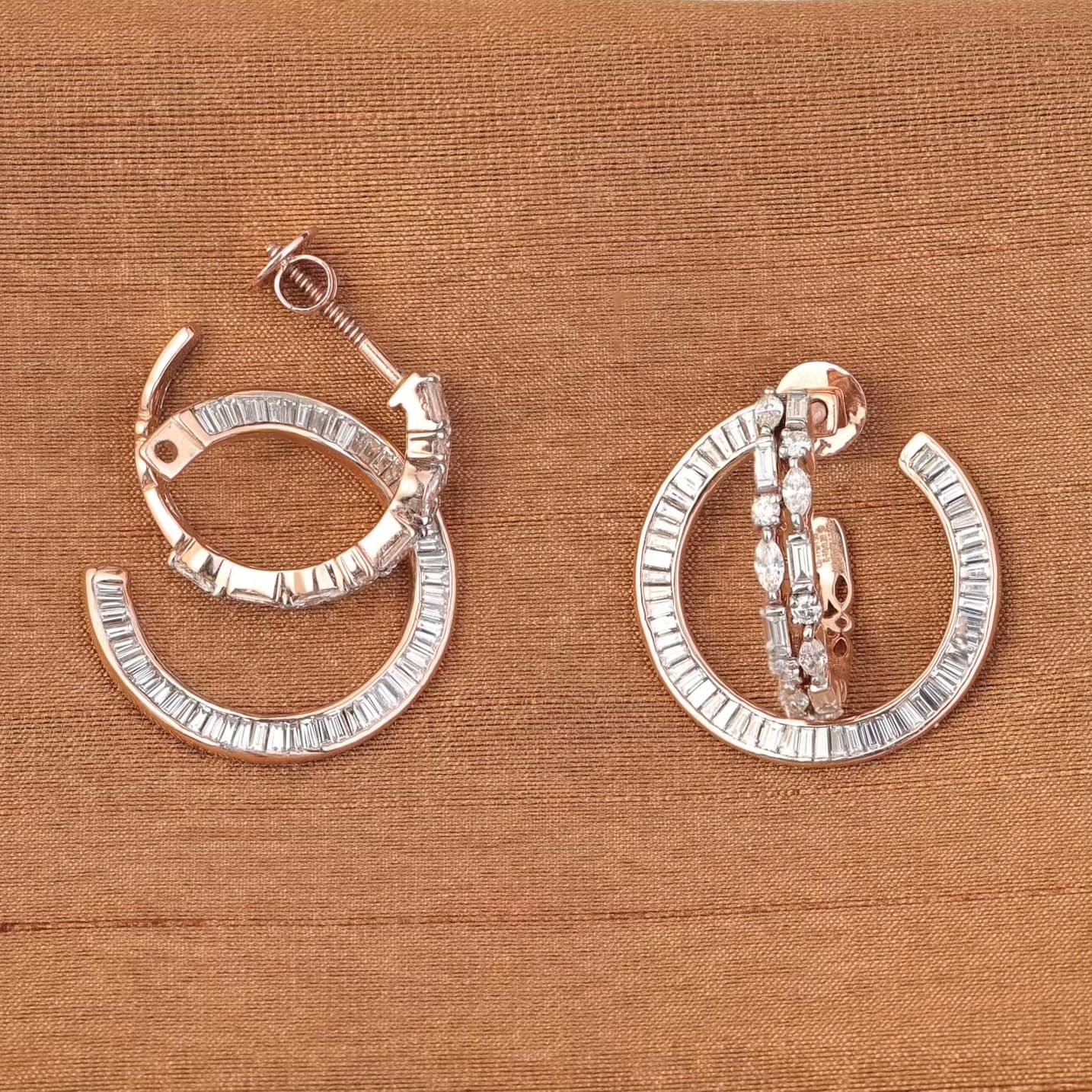 Luna Baguette Hoops hover